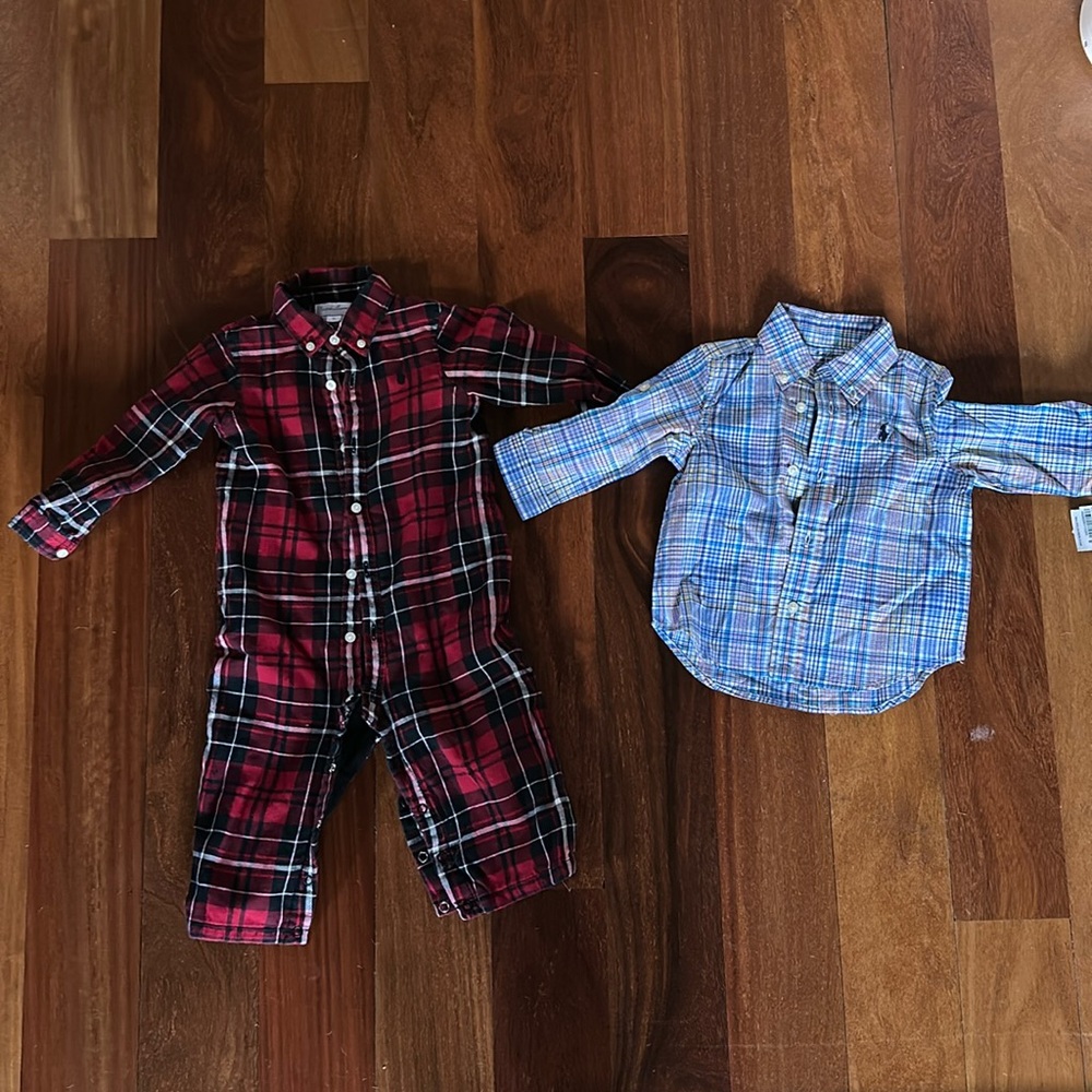 Ralph Lauren - 9month - Long One piece & Button Up